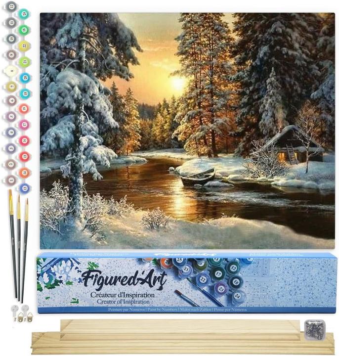 Image du produit Figured'Art Peinture par numéros - Coucher de soleil dans la forêt