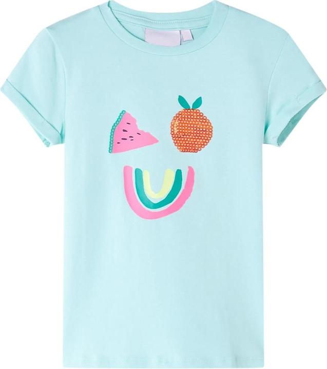 VidaXL Kinder-T-Shirt Hellblau 104,Material: 95 % Baumwolle. 5 (104)