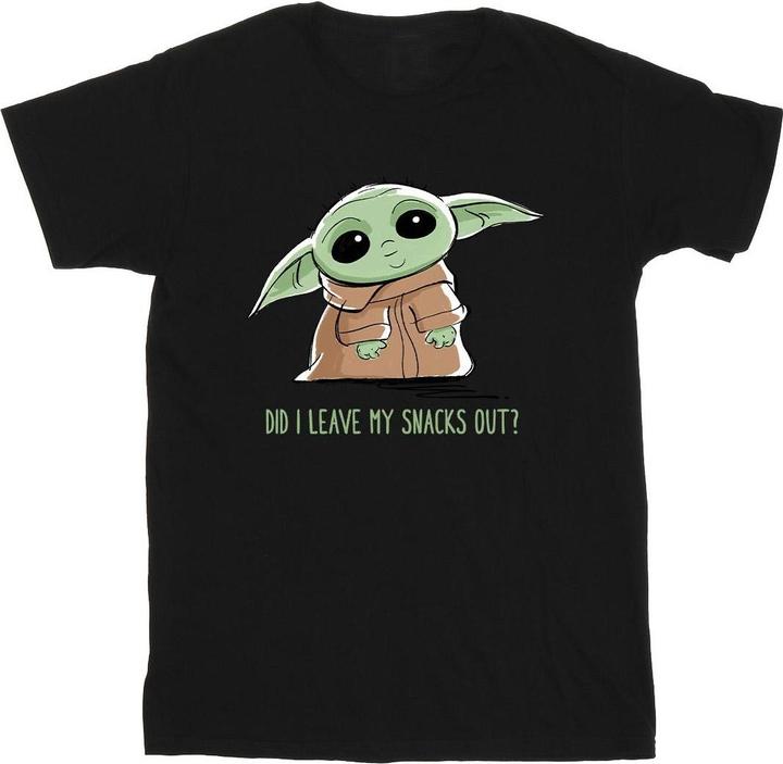 Actual product image Star Wars Boys The Mandalorian Grogu Snacks Meme T-Shirt (128)