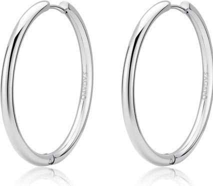 Sagapo S'Agapõ - Chunky SHK75 steel hoop earrings (Edelstahl)
