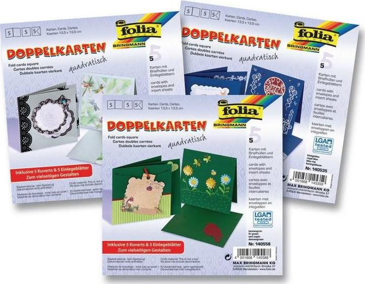 Produktbild Folia Doppelkarten quadratisch 220 g/m2 (220 g/m², 5 x)