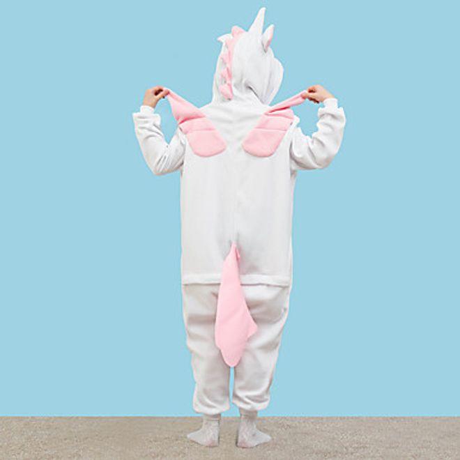 Immagine prodotto MU Classic Costume da unicorno - Pigiama con unicorno per bambini taglia 125 - bianco/rosa (125 B)