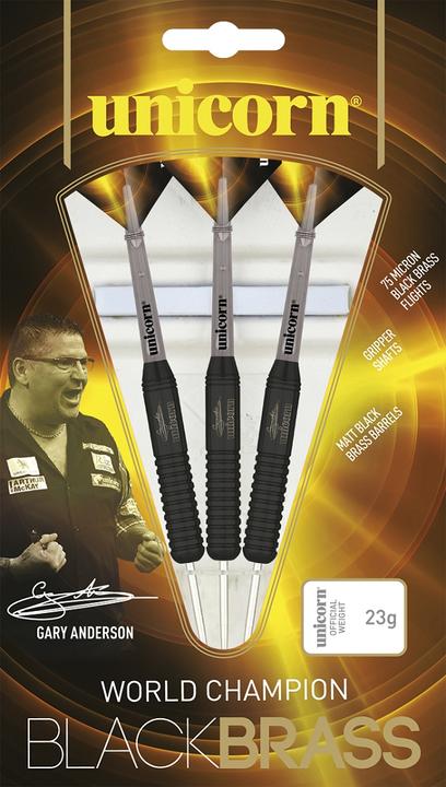 Produktbild Unicorn Black Brass Gary Anderson Steel Darts (25 g)