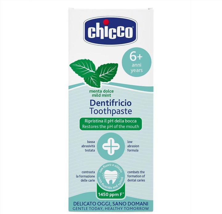 Produktbild Chicco Zahnpasta milde Minze mit Fluorid 1450ppm 6y+ italienisch Paste (50 ml)