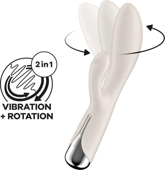 Actual product image Satisfyer Spinning Rabbit 1 Clitoris And G-Spot Stimulation Beige