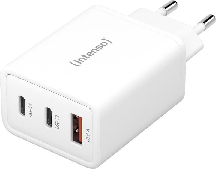 Intenso 1x USB-A auf 2x USB-C GAN Adapter weiss (65 W)