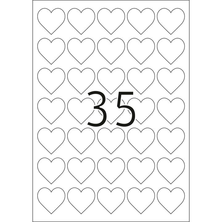 Image du produit Herma Étiquettes coeur A4