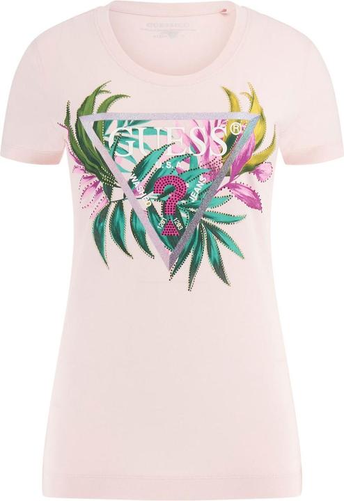 Guess Damen T-Shirt mit Blättern in Dreiecksform