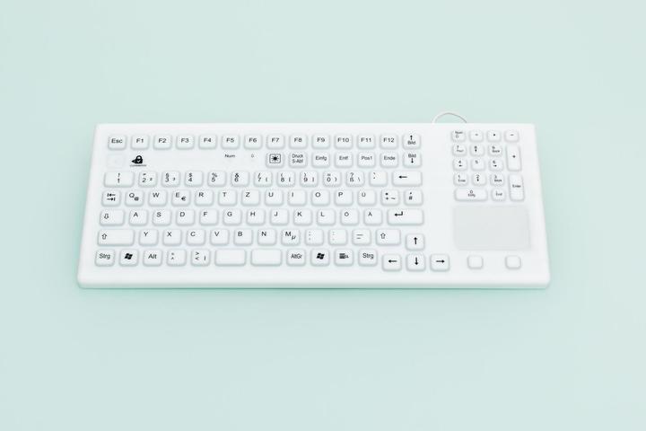 Image du produit Gett InduProof TOUCH USB (DE) clavier silicone IP68 fonction de nettoyage pavé tactile désinfectable (DE, Filaire)