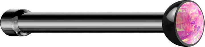 Image du produit Star Piercing Nasenstecker gerade schwarz mit Opal pink (sans laiton, Acier chirurgical 316L)