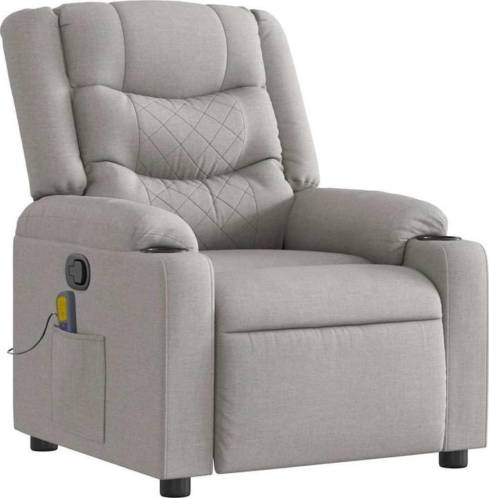 VidaXL Massagesessel Wolkengrau Stoff