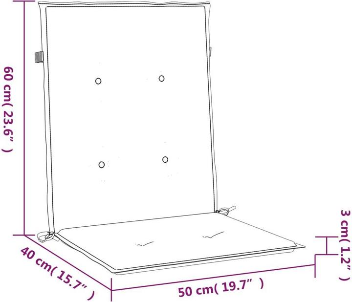 Immagine prodotto VidaXL Gartenstuhl-Kissen (100 x 50 x 3 cm)