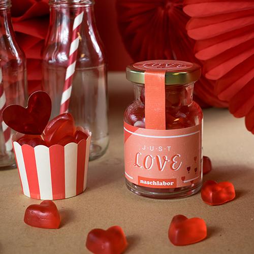 Produktbild Naschlabor Fruchtgummi im Rundglas Just Love (120 g)