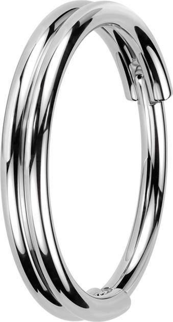 Star Piercing Micro Segmentring klappbar silber Doppelring (Chirurgenstahl 316L)