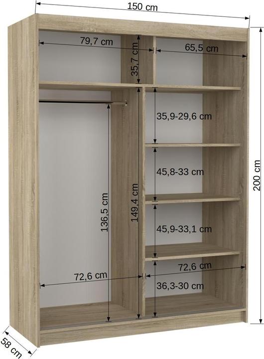 Immagine prodotto ADRK Furniture Baltic (150 x 58 x 200 cm)