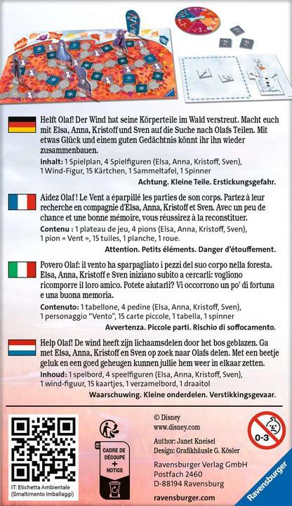 Actual product image Ravensburger Frozen 2 - Help Olaf. (German, French, Italian, English)