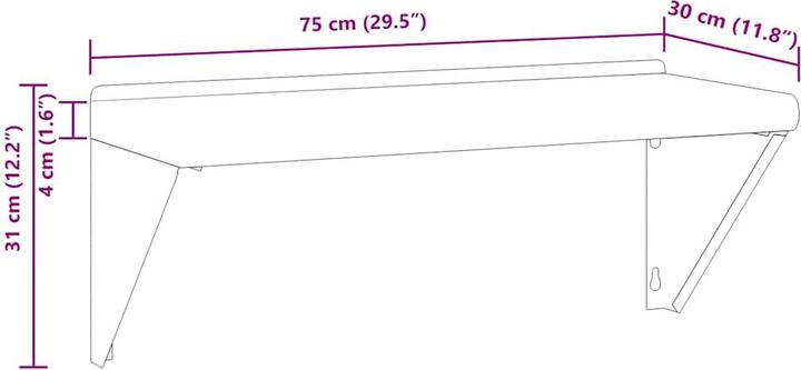 Produktbild VidaXL Wandregal Edel (75 x 30 x 31 cm)