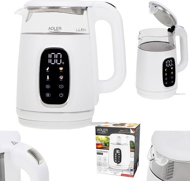 Productafbeelding Adler AD 1305 waterkoker wit/zilver (1.70 l)