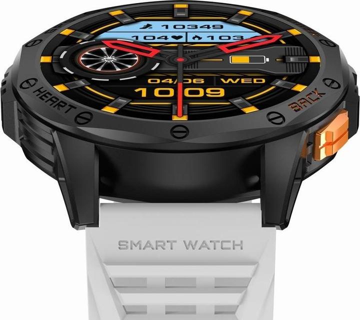 Actual product image Gravity GPS GT24-2 Herren-Smartwatch, schwarzes Silikonarmband + weisses Silikonarmband