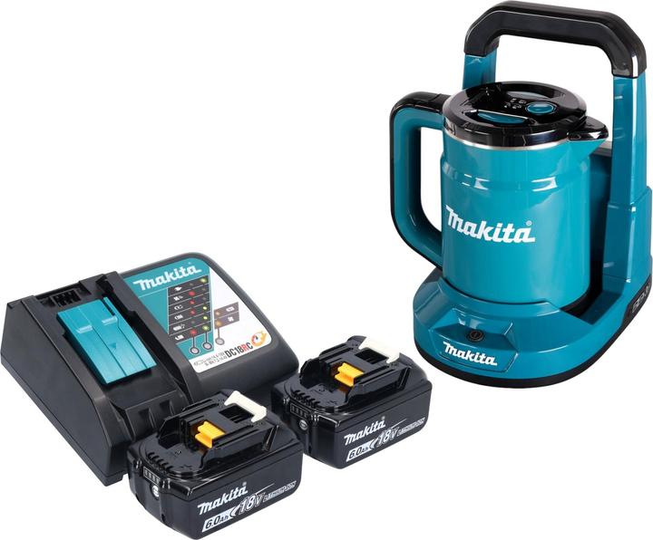 Immagine prodotto Makita Bollitore a batteria DKT 360 RG2 36 V ( 2x 18 V ) 0,8 L + 2x batteria ricaricabile 6,0 Ah + (0.80 l)