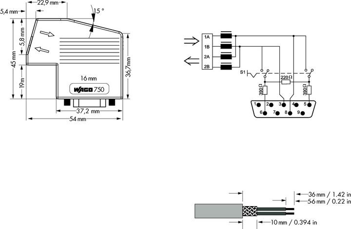 Image du produit Wago Connecteurs de bus de terrain PROFIBUS
