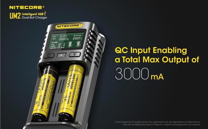 Image du produit Nitecore Chargeur USB UM2 (1 pcs, 14500, 16340, 18650, 26650, Chargeurs sans batterie)