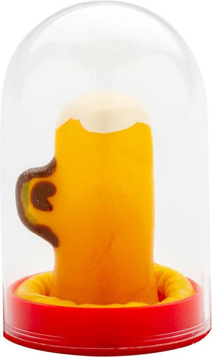 Actual product image Condomerie Beer glass motif joke condom yellow hand-painted (1 pcs.)