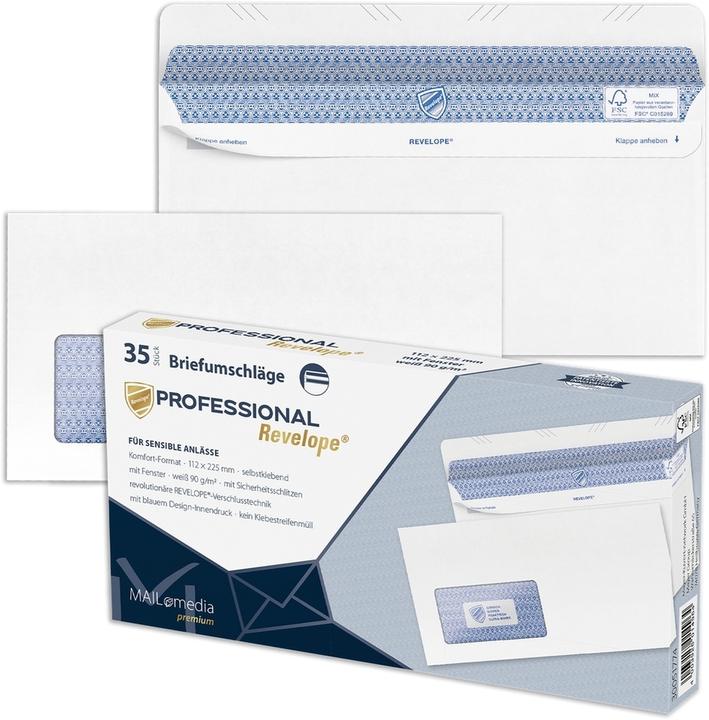 Actual product image Magni Professional envelopes 112 x 225 mm self-adhesive offset white 90 g/m² (FSC) with window (35 x)