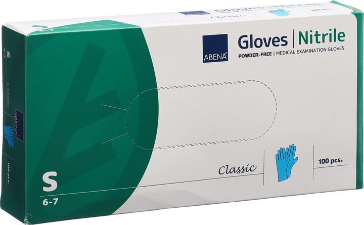 Image du produit Abena Classic gants nitrile S 240mm non poudré non stérile bleu 100 pc (S)