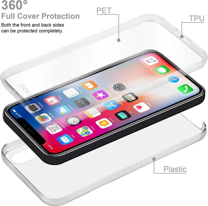 Produktbild Cadorabo TPU 360 Grad Case Cover (Apple iPhone X)