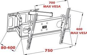 Immagine prodotto Art RAMT AR-52 Supporto AR-52 60kg per (Muro, 70", 60 kg)