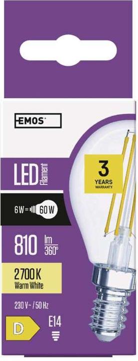 Energie-Label Emos ZF1240 (E14, 6 W, 810 lm, 1 x, D)
