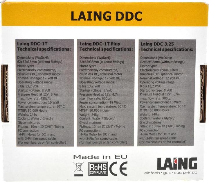 Actual product image Laing DDC pump 12V DDC 3.25 18W