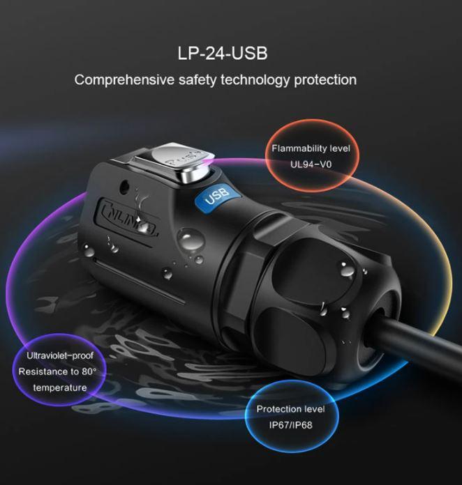 Image du produit Cnlinko Câble USB étanche pour signaux USB 3.0 avec IP67 pour -20°C à +80°C 3 mètres (3 m)