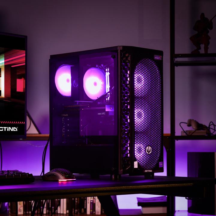 Image du produit Actina 5901443339281 PC Midi Tower AMD Ryzen™ 5 5600 DDR4-SDRAM SSD AMD Radeon RX 7700 XT Noir (AMD Ryzen 5 5600, 32 Go, 1000 Go, Radeon RX 7700 XT)