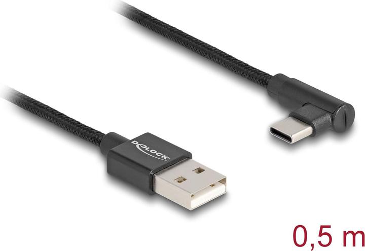 Produktbild Delock USB 2.0 Kabel Typ-A Stecker zu USB Type-C Stecker gew (0.50 m, USB 2.0)