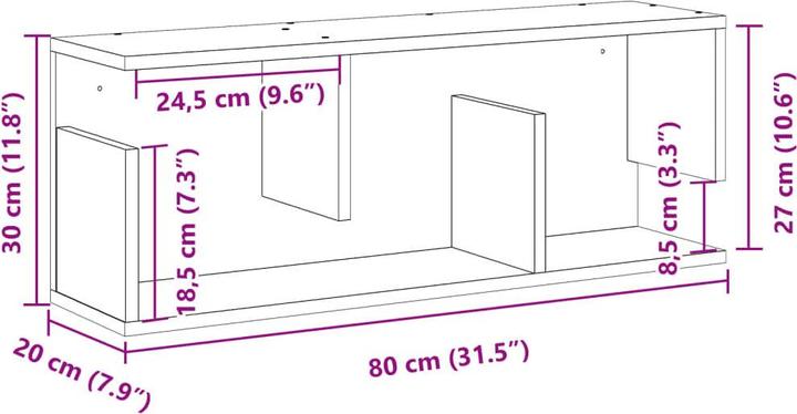 Image du produit VidaXL Armoire murale (80 x 20 x 30 cm)