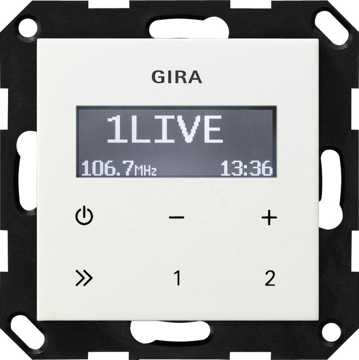 Gira UP radio RDS without loudspeaker 228403 System 55 pure white (VHF)