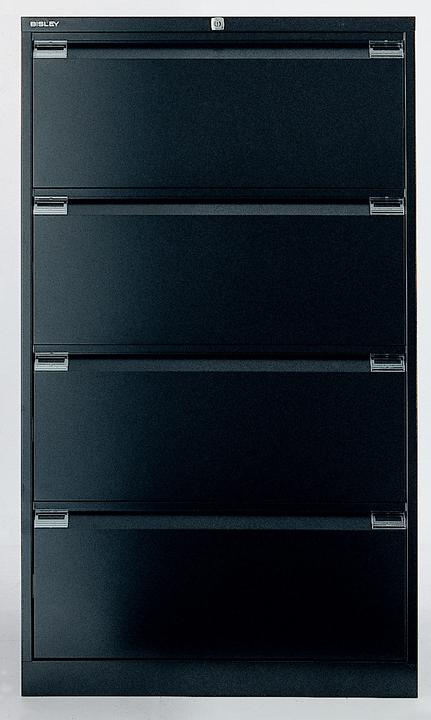 Produktbild Bisley doppelbahniger Hängeregistraturschrank mit 4 Schubladen (62 x 80 x 132 cm)
