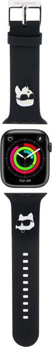 Produktbild Karl Lagerfeld Pasek KLAWLSLKCNK Apple Watch 42/44/45mm czarny/black strap 3D Rubber Karl&Choupette (Silikon)
