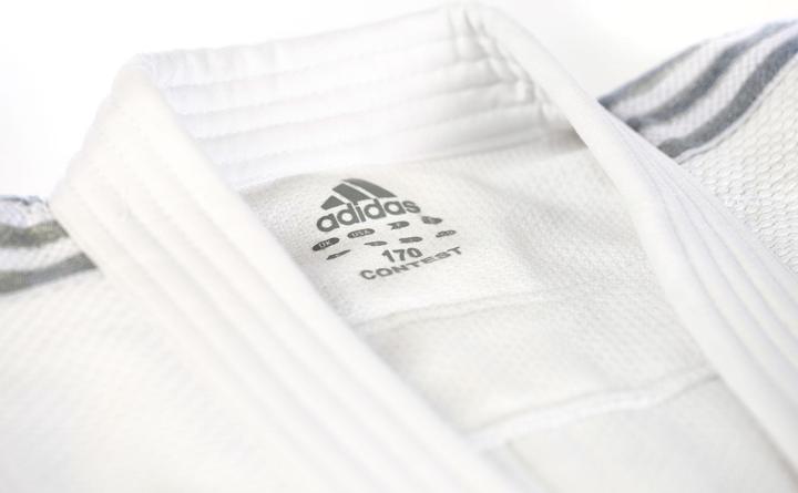 Produktbild adidas Judo-Anzug "Contest" weiss/silberne Streifen, J650 (170)