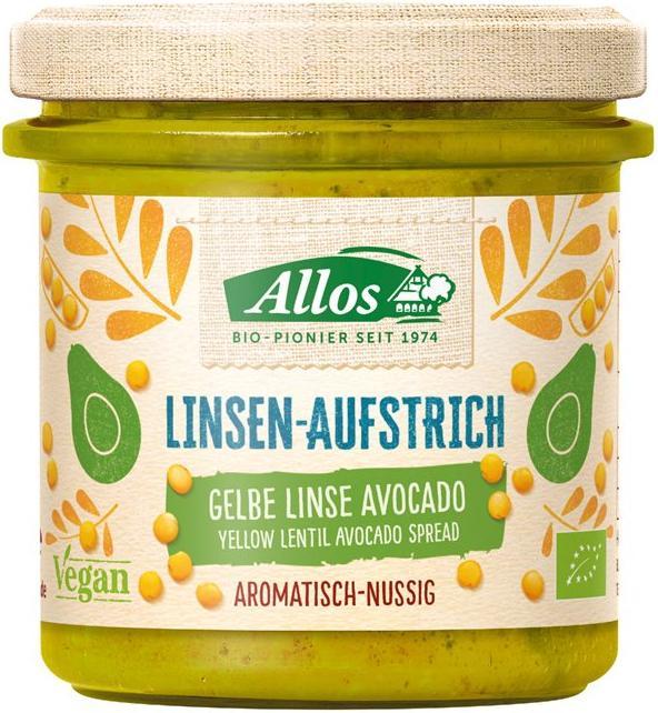 Immagine prodotto Allos Crema spalmabile di lenticchie gialle barattolo di avocado 140 g (140 g)