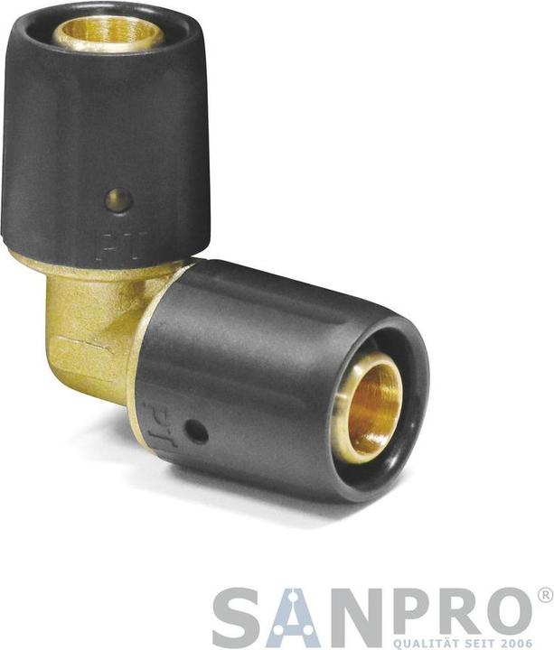 Sanpro STECKFIT Steckfitting 90° Winkel - Bogen für Verbundrohr 20x2 DVGW (Winkelverbindung)
