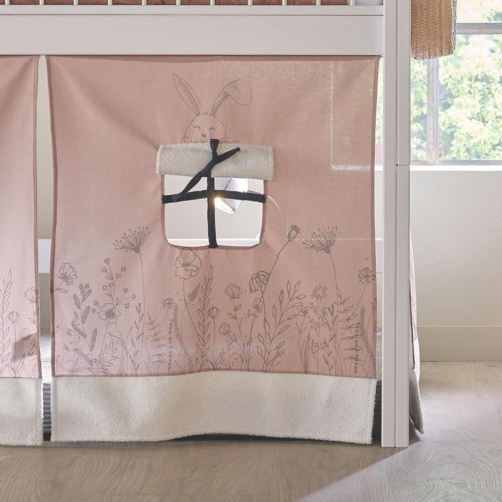 Actual product image Lifetime Kidsrooms 4 in 1 half-high bed with fabric canopy, Happy Rabbit with standard slatted frame