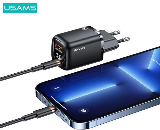 Immagine prodotto Usams Caricabatterie rapido con display digitale da 33W QC + PD (33 W)