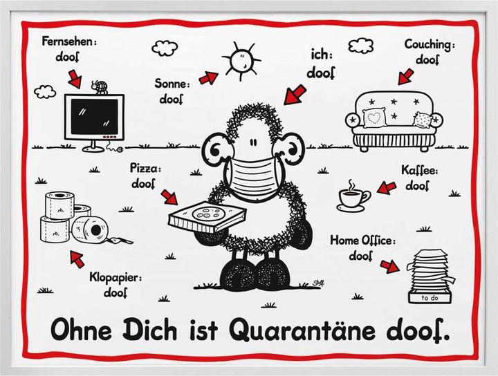 Produktbild Sheepworld Quarantäne doof (40 x 30 cm)