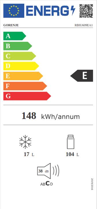 Etichetta energetica Gorenje RBIU609EA1 (121 l)