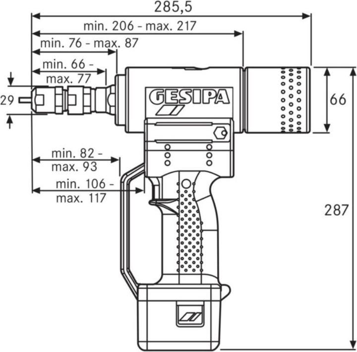 Immagine prodotto Gesipa Fire Bird, incastonatore di dadi per rivetti ciechi con caricatore e custodia