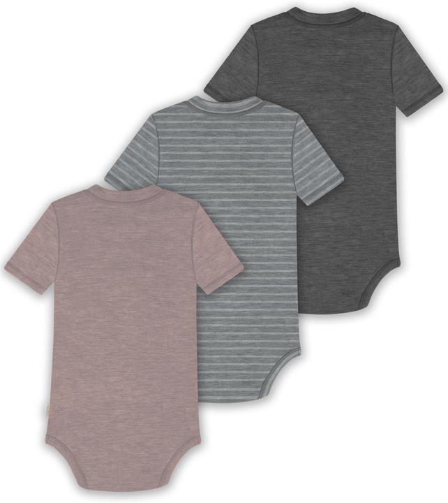 Actual product image Normani Set of 3 baby merino short-sleeved body "Tihoi" - 9323 (92)