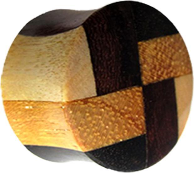 Image du produit Star Piercing Mosaïque Flared Plug en bois stratifié (sans laiton, Organique)